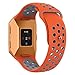 Fitbit Ionic Band, UMTELE Two-toned Perforated Replacement Strap Breathable Accessory Wristband with Quick Lock&Release Buckle for Fitbit Ionic Smart Watch, Small, Orange/Grey