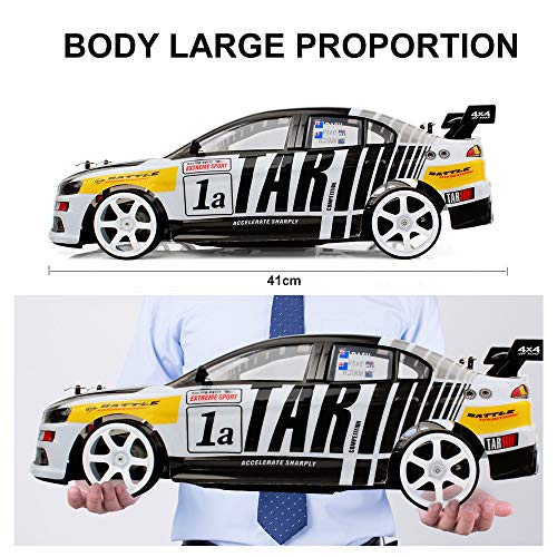 Remote Control Car 4WD 2.4 GHZ 1:10 Scale High Speed Racing Car Mold Toys with Powerful LED Light High Capacity Echargeable Batteries for Adults Kids (Best High Clearance 4wd)