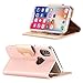 ProCase iPhone Xs/iPhone X Wallet Case, Flip Kickstand Case with Card Slots Mirror Wristlet, Folding Stand Protective Cover for 5.8 inch Apple iPhone Xs (2018) / iPhone X (2017) -Pink