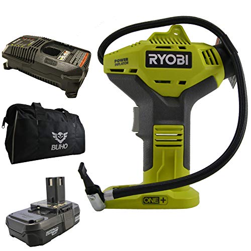 Ryobi P737 Portable Power Inflator with P118 Charger, P102 Lithiumion