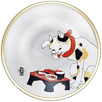 Aderia Japan Edo Neko (cat) MameZara (Small Plate) Cat with meal 12cm 6743 from Japan