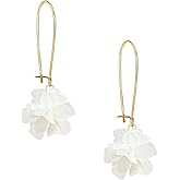 Peasimy Unique Handmade Bohemian Flower Dangle Drop Earrings Floral Stud Earrings for Women Statement Wedding Holiday Jewelry