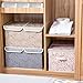 PRANDOM Large Foldable Storage Bins with Lids Fabric Decorative Storage Box Cubes Organizer Containers Baskets with Cover Handles Removable Divider for Bedroom Closet Nursery 17.3x11.8x9.8 Inch 3 Pack