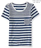 Aeropostale Women's Prince & Fox Striped Skinny Tee Shirt S Perfectly Aqua