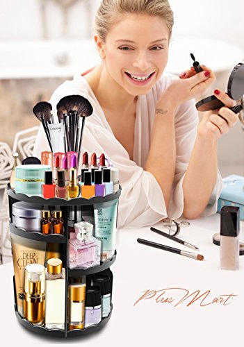 image for PlusMart Makeup Organizer, Cosmetic Organizer Adjustable,360 Degree Ro