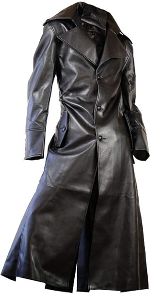 Amazon レザーロングコート メンズ 冬 大きい ブラック Puレザーコート トレンチコート ロング丈 ビジネス ハード アウター 05 コート ジャケット 通販