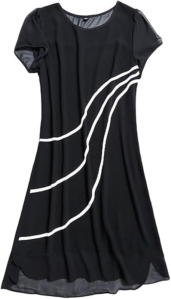 Amazon 輝姫 ワンピース 着やせ ゆったり 大きいサイズ 短袖 無地 ふんわり 簡約 レディース おしゃれ ファッション ワンピース チュニック 通販