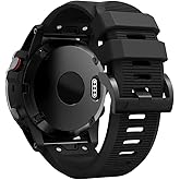 REYDA Silicone Band Compatible with Garmin Fenix 8 Pro 51mm/8 51mm, 26mm Quick Fit Watch Band Soft Silicone Bracelet Wristband Replacement Band for Garmin Fenix 7X/7X Pro/6X/6X Pro/5X/5X Plus/3/3 HR