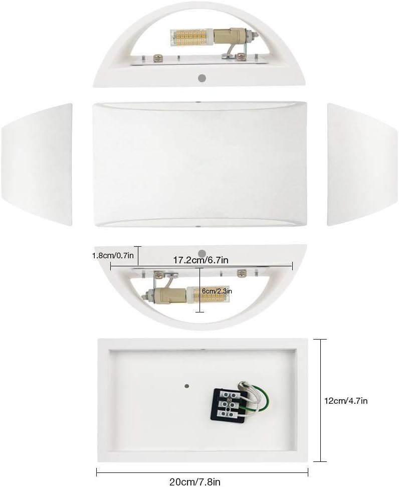 Modern LED Wall Sconce Lighting Fixture Lamps 7W Warm White 2700K Up and Down Indoor Plaster Wall Lamps for Living Room Bedroom Hallway Home Room Decor(with G9 Bulbs NOT Plug): Home Improvement