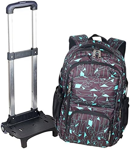 Kids Boys Girls Rolling Backpacks For School Fits 15.6 inch Laptop Macbook by CORLISS (#22 Coffee)