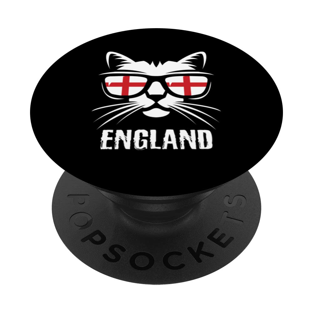 Funny Cat England Flag PopSockets Swappable PopGrip