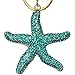 Bolbove Pretty Sparkling Starfish Keychain Keyring Crystal Rhinestones Purse Pendant Handbag Charm (Blue)