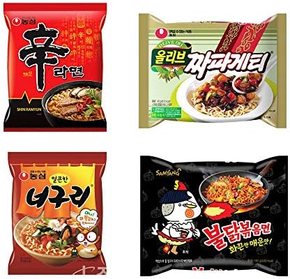 Instant Hit Mix Noodle Korean Ramen 4pack (Spicy Ramen 2ea + Mix Ramen 2ea)