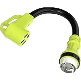 50 Amp Twist Lock Adapter with Grip Handle, NEMA SS2-50P Male to 14-50R Female Adapter, Heavy Duty RV Power Cord Adapter, 50 Amp Adapter for Generator Dryer Welder EV STW 6/3+8/1 AWG(1.5FT 125/250V)