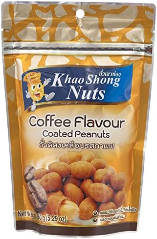 Khao Shong Nuts, Coffee Flavour Coated Peanuts, 150 g (Pack of 1)