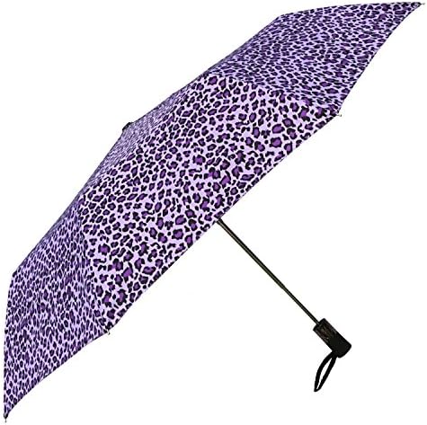 iRain Automatic Folding Umbrella (Purple Leopard)