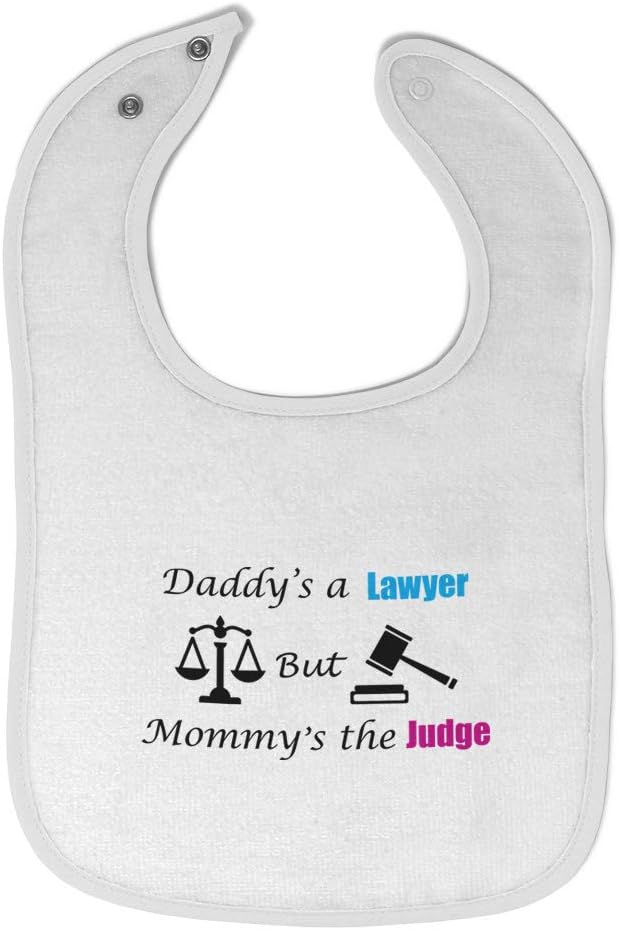 Toddler & Baby Bibs Burp Cloths Daddy's A Lawyer but Mommy's Judge Dad Funny Style B Daddy S The Cotton Items for Girl Boy Gifts Aa White Design Only
