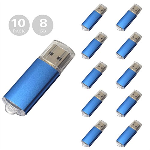 KOOTION 10PCS 8GB USB 2.0 Flash Drive 10 Pack Flash Drive Memory Stick Thumb Storage Pen Disk, Blue