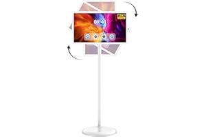 OHYEAHSPIN 22 Inch Portable TV on Wheels, 2K Smart Touch Screen Rolling TV LCD Display with Wires plugged in use, Android OS, Type-C, USB, HDMI Port, Support Wireless Mouse Keyboard