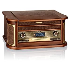 Roadstar HIF-1996D+BT houten platenspeler, 33,45,78 rpm, Dab,Dab+,FM, 40 W, CD, CD-R, CD-RW, snelle voortstuwing…