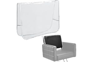L'aimefois Salon Barber Chair Cover Protector - Prevents Damage,Clear Square,Easy Clean,Durable Vinyl Salon Chair Covers Fits Most Barber Chairs,White