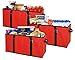 Earthwise Deluxe Collapsible Reusable Shopping Box Xlarge Grocery Bag Set with Reinforced Bottom Storage Boxes Bins Cubes (Set of 3) (Red Xlarge)