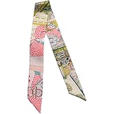 JERLA 100% Mulberry silk Scarf Head Hair Ribbon Handbag Handle wrap Tie Bundle Neckerchief Scarf for women