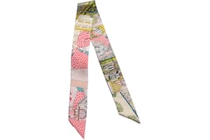 JERLA 100% Mulberry silk Scarf Head Hair Ribbon Handbag Handle wrap Tie Bundle Neckerchief Scarf for women