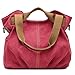 coofig Womens Canvas Handbags Bulk Hobo Tote Bags Vintage Retro Casual Shoulder Bags (wine red)
