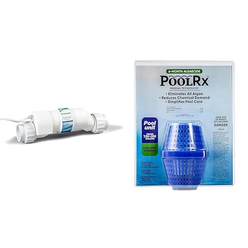 Hayward W3T-Cell-9 TurboCell Salt Chlorination Cell for In-Ground Swimming Pools up to 25,000 Gallons & Pool RX 101001 6 Month Algaecide Blue Treats 7.5k-20k gallons, Single, Unit