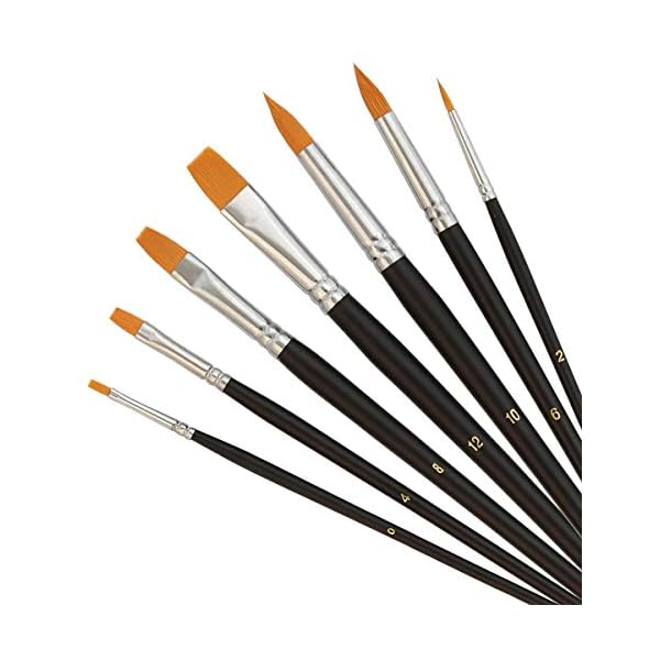7 KÃ¼nstlerpinsel Set Spitzpinsel spitz Flachpinsel flach Repino Pinselset fÃ¼r Acrylfarben Aquarellfarben