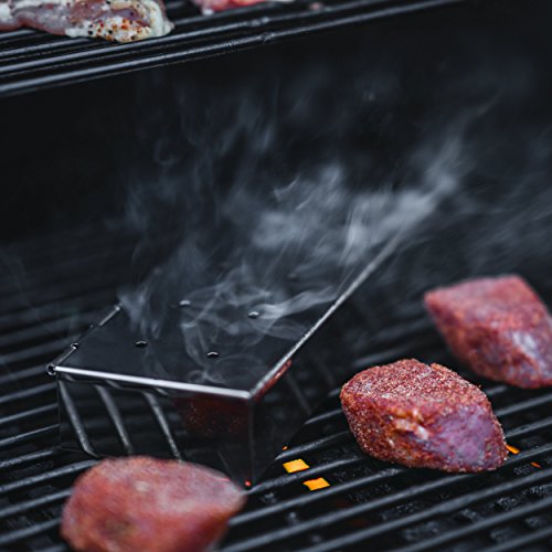 Mountain Grillers Smoker Box for Wood Chips Use a Gas or Charcoal BBQ Grill and Still Get That Delicious Smoky Barbecue Flavored Grilled Meat Hinged Lid for Easy Access polished finish stainless steel