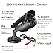 ZOSI 4 Pack 1080P 1920TVL Home Security Cameras Outdoor Indoor, Night Vision, IP66 Weatherproof 2MP Surveillance Camera, Work For 720P/1080P/5MP/4K HD-TVI,AHD,CVI analog CCTV DVR System (Black)
