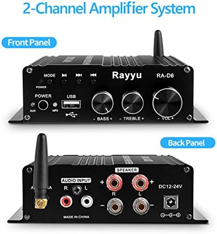 Rayyu Professional Mini Hi-Fi Digital MP3 Amplifier 2x50W Bluetooth 5.0