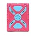 Ipad 2/3/4 Case Afranker Plastic Kid Proof Extreme Duty Dual Protective Back Cover with Kickstand and Sticker for Ipad 4/3/2 - Rainproof Sandproof Dust-proof Shockproof (Pink/Blue)