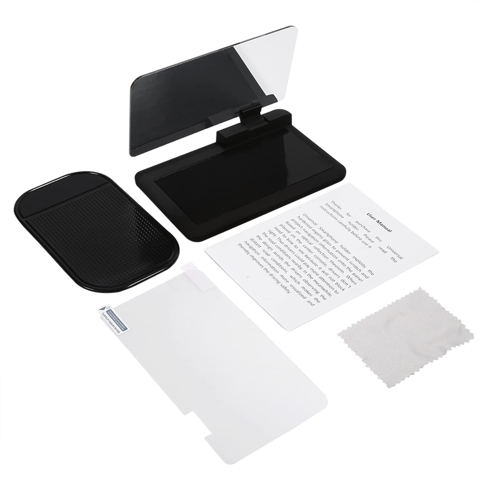 Bediffer Screen Car HUD Head Up Display Projector with 360 Rotate Strong Sticky Gel Car for Phone Navigation GPS Holder H6, In-vehicle Technology/gps and Safety,Electronic accessories