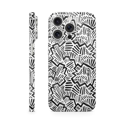 Glossy Glitter Phone Skin Compatible with Apple iPhone 16 Pro - Abstract Black…
