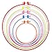 Caydo 5 Pieces Embroidery Hoops Multicolor Plastic Cross Stitch Hoop, 4.7 Inch to 10.8 Inch for Embroidery and Cross Stitch