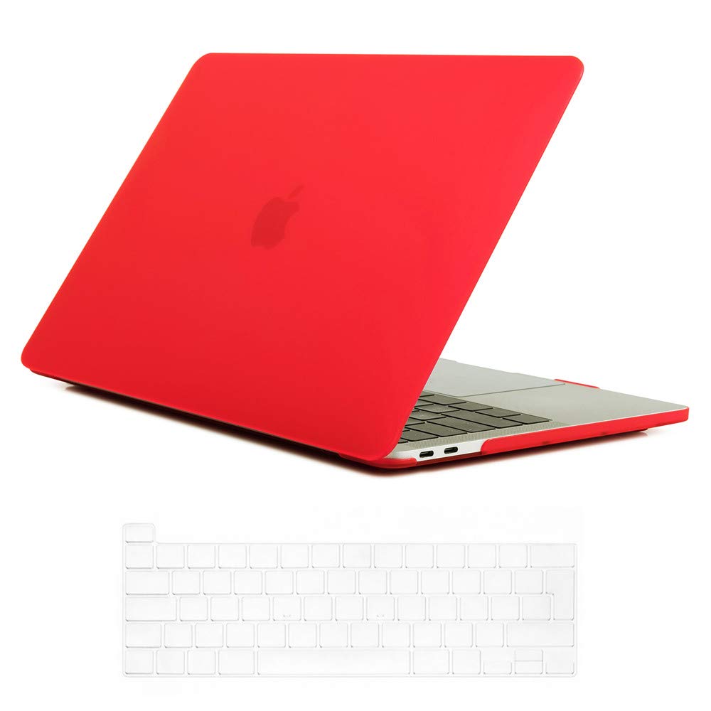 Se7enline Compatible with 2019/2020 Macbook Pro Case 16 inch Ultra Thin Soft-Touch Plastic Hard Shell Laptop Cover for MacBook Pro 16-inch A2141 with Touch Bar with UK Layout TPU Keyboard Cover, Red