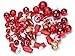 Sea Team 50-Pack Assorted Shatterproof Christmas Balls Ornaments Set Decorative Baubles Pendants with Reusable Gift Package for Xmas Tree (Red)