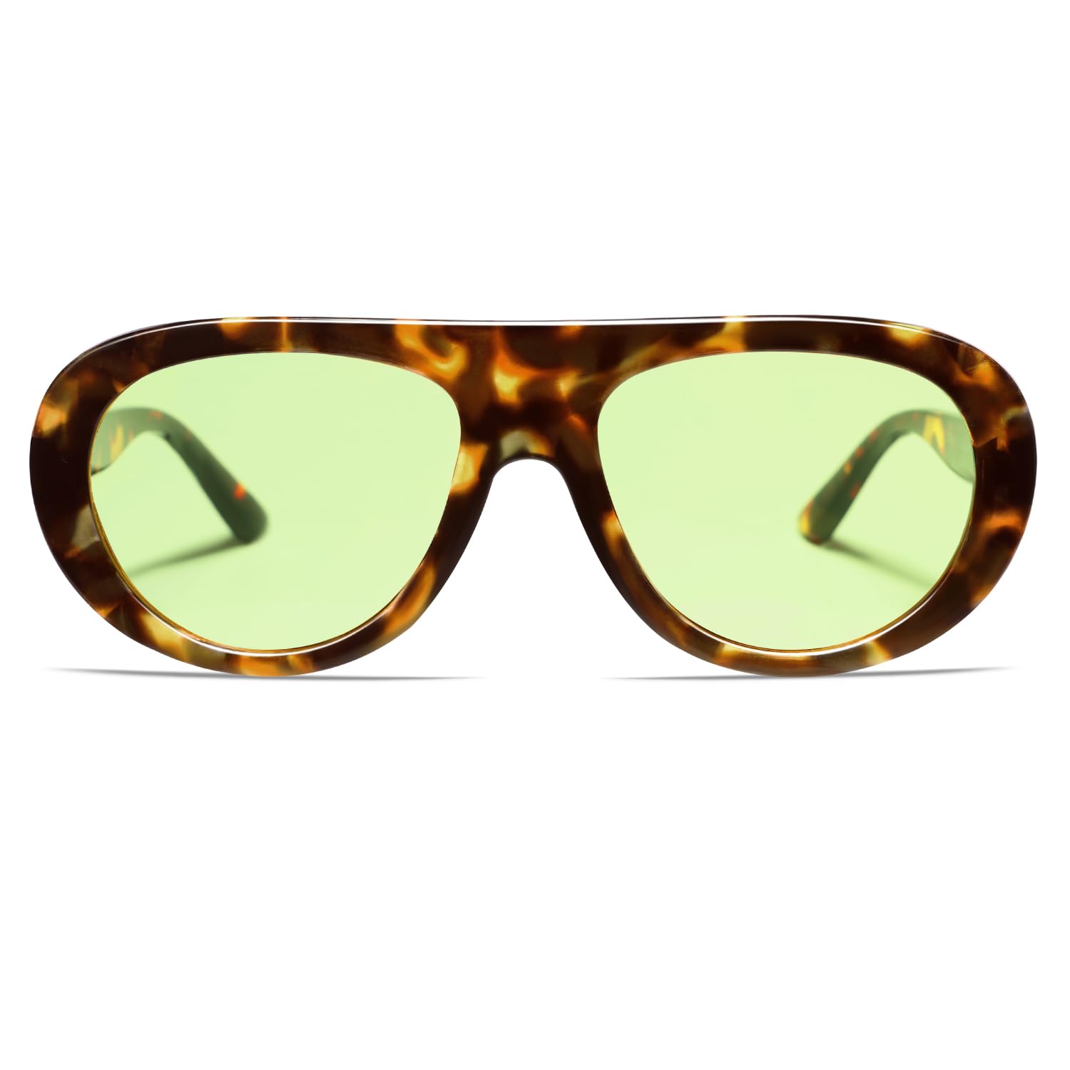 Photo 1 of VANLINKER Retro Aviator Sunglasses for Women Chic Classic 70s Vintage Trendy 2025 Chunky Sun Glasses VL9865,Tortoise/Light Green