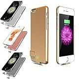 Apatner Ultra Thin Battery Case Cover Rechargeable Backup Power bank Charger Cover For iPhone 6/6s 4.7inch(Gold)