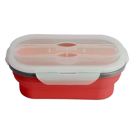 ZA Bento Lunch Box, Silicona Plegable Lunch Box Contenedor ...