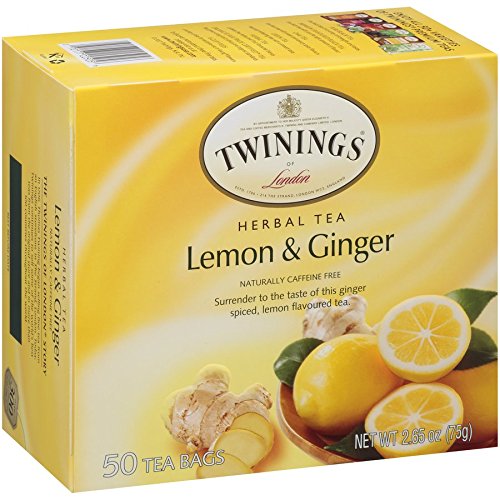Twinings of London Lemon & Ginger Herbal Tea Bags, 50 Count (Pack of 1) - //medicalbooks.filipinodoctors.org
