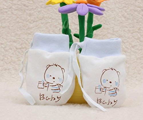 Lucky staryuan Cyber Monday 4Pack Cotton Infant No Scratch Gloves Drawstring Adjustable (Boy) - Thumbnail 2