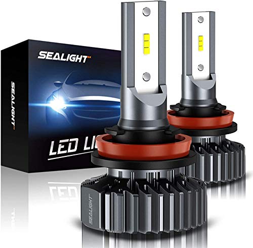 #LightningDeal SEALIGHT Scoparc S1 H11/H8/H9 LED Headlight Bulbs, Low Beam/Fog Light, 6000K Bright White, Halogen Replacement, Quick Installation