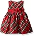Blueberi Boulevard Baby Girls' Plaid Velvet Dress, Red, 24 Months