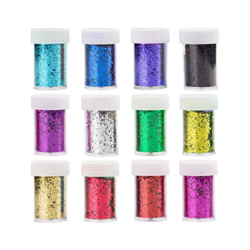 Wewin 12pcs Slime Supplies Glitter Powder Sequins ,Assorted Colors - Thumbnail 7