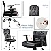 LCH Mesh Office Chair High-Back PU Leather Home Computer Desk Chair Executive Ergonomic Swivel Chair Padded Headrest Lumbar Support Adjustable Arms(Black)