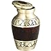 Mini Funeral Keepsake Urns, Small Cremation Urn for Human Ashes - Brass Hand Engraved - Fits a Small Amount of Cremated Remains - Burial Urn at Home or Office (Tranquility Brown)